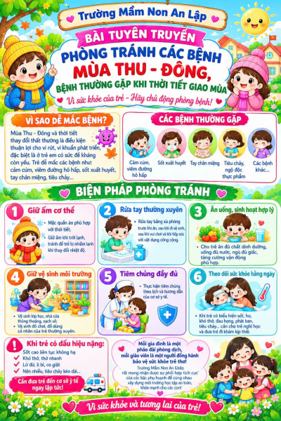 PHÒNG TRÁNH CÁC BỆNH MÙA THU – ĐÔNG, CHỦ ĐỘNG BẢO VỆ SỨC KHỎE TRẺ KHI THỜI TIẾT GIAO MÙA